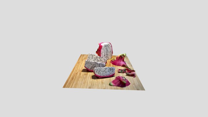 Dragon fruit cut into pieces 3D Model