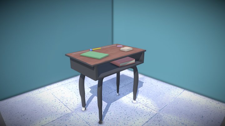 School Desk 3D Model