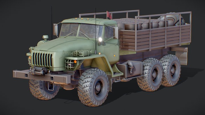 Soviet Ural 4320 MOD A 3D Model