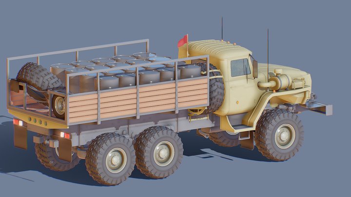 Soviet Ural 4320 MOD A 3D Model