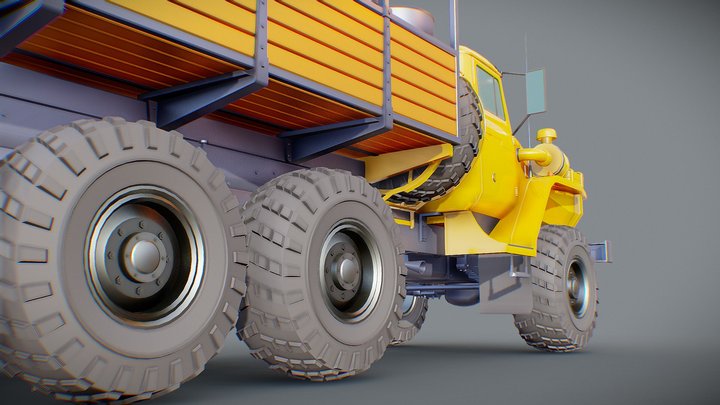 Soviet Ural 4320 MOD A 3D Model