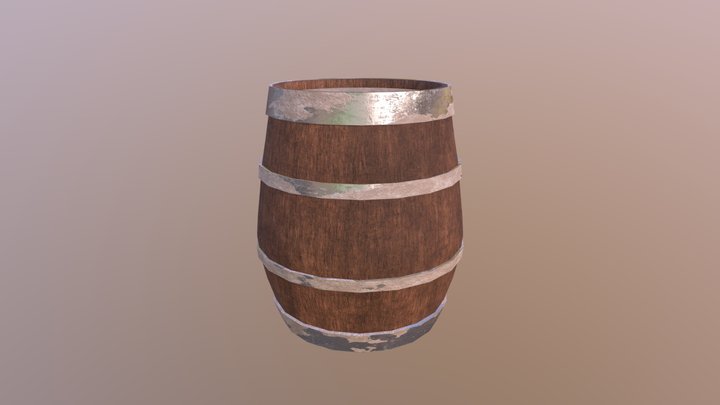 Barrel textured 3D Model