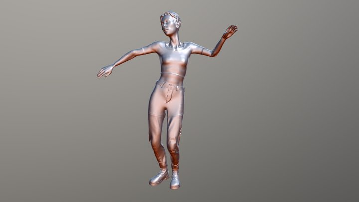 Girl Bellydancing 3D Model