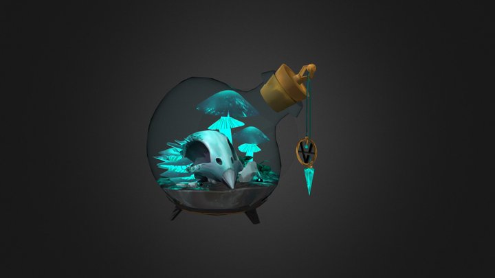 Magic Mushroom Terrarium 3D Model