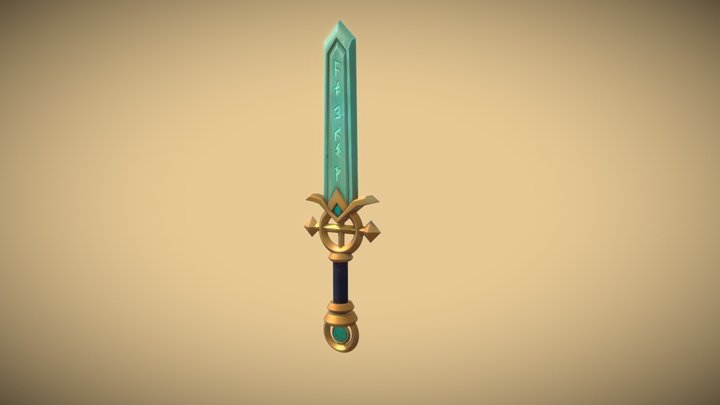 Stylzed Rune Sword 3D Model