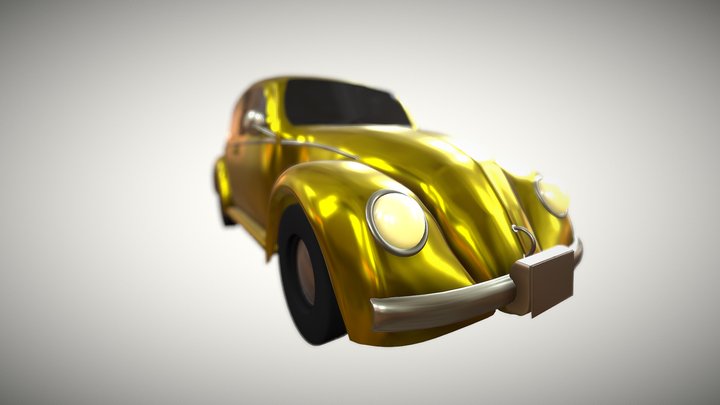 White beetle car 3D Model