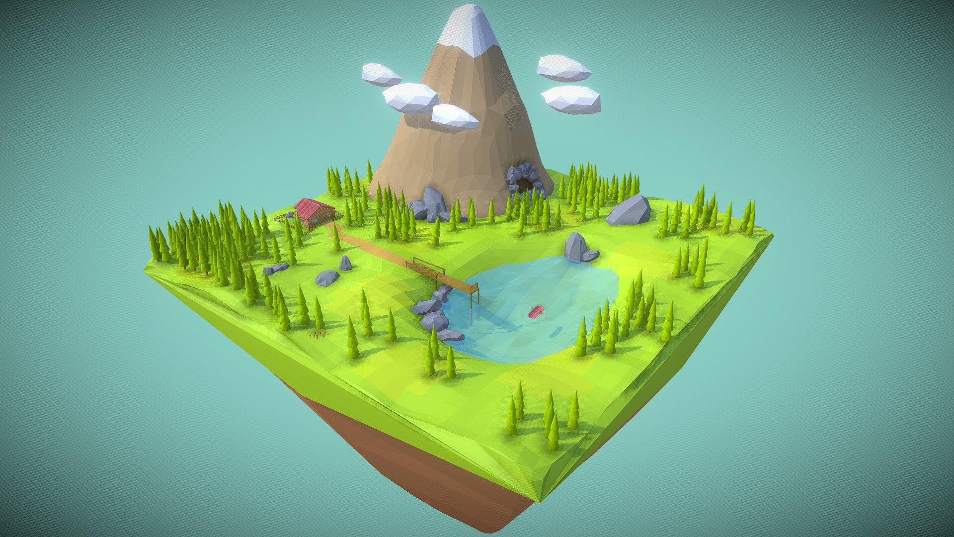  Low  Poly  Nature Download Free 3D  model  by EdwinRC 