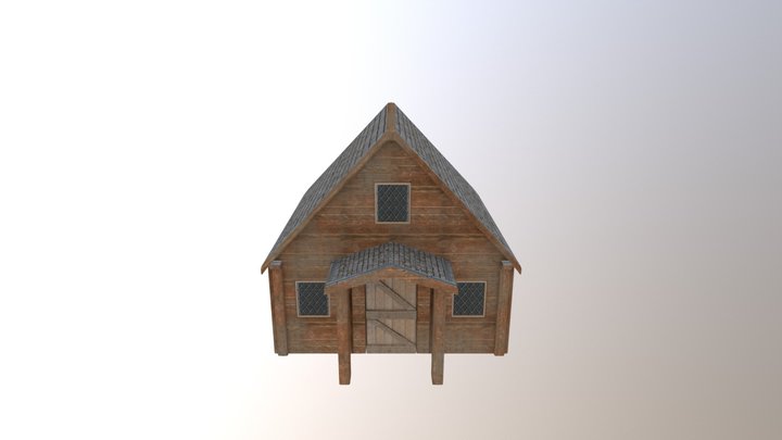Medieval Log Cabin 3D Model