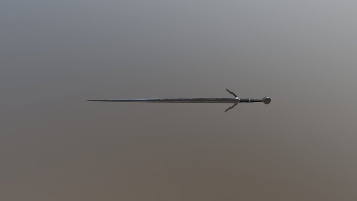 Witcher 3 Silver Sword 3D Model