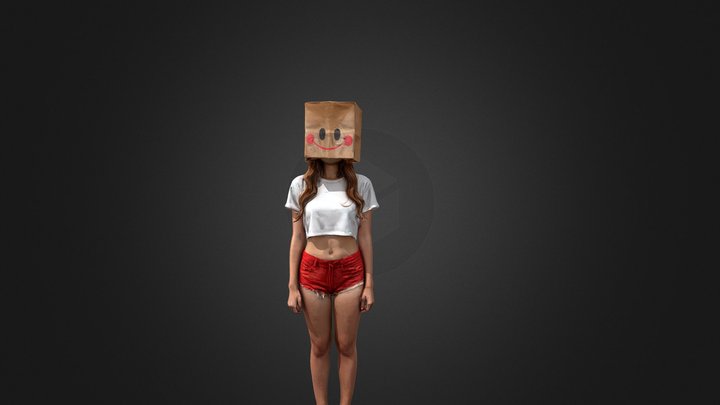 Smiley Box Head 3D Model