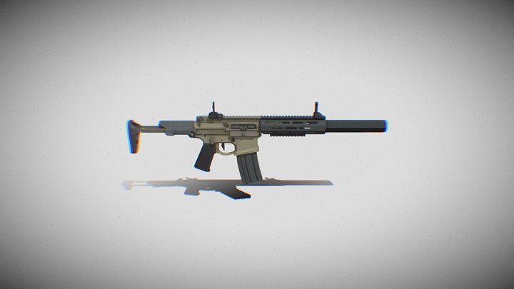LOW POLY GUN 3D Model