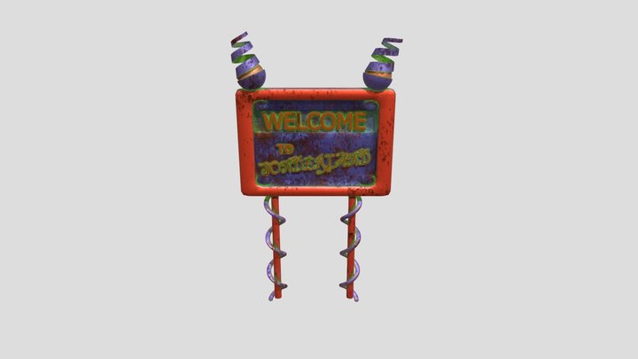 Welcome to Sonderland Signpost 3D Model