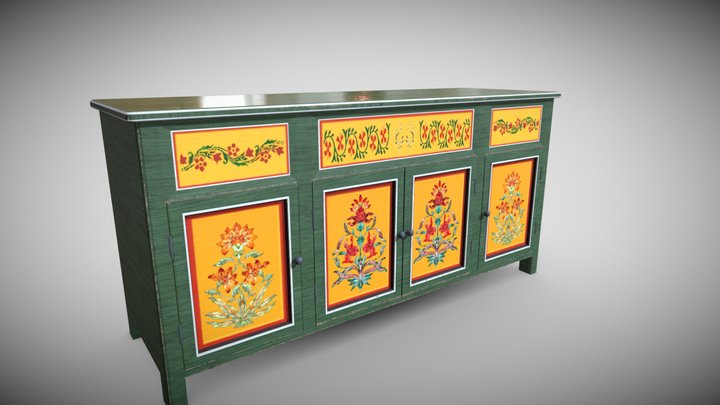 Indian Furniture - Sideboard 3D Model