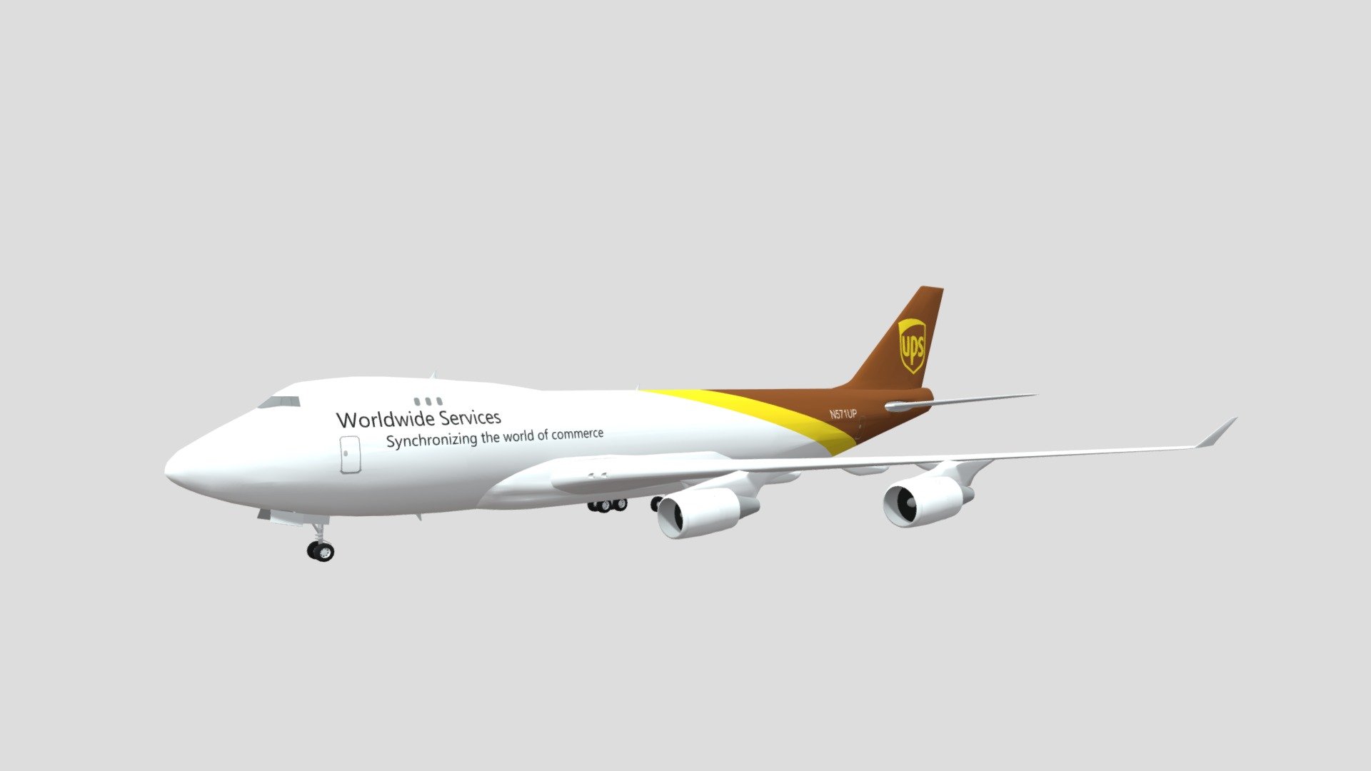 Boeing 747-44A ups - Download Free 3D model by zairiq zairiq
