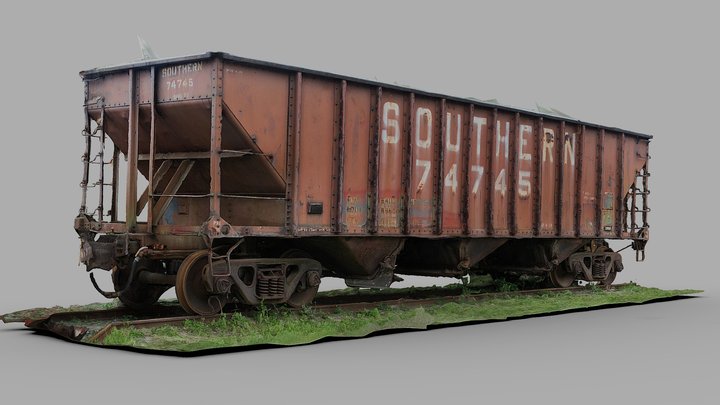 Old Southern Railcar (Raw Scan) 3D Model