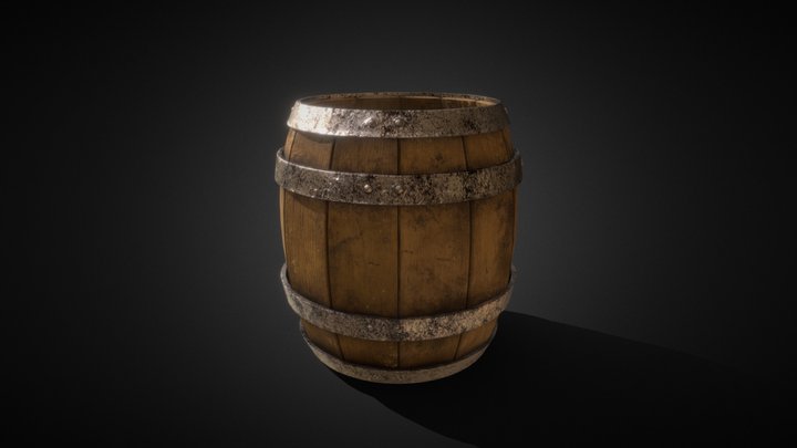 wooden Barrel 3D Model