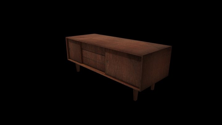 PS2 Soviet TV table 3D Model