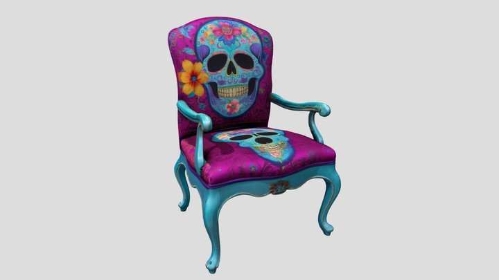 Flor de Calavera Armchair - chair – Modèle 3D gratuit STL