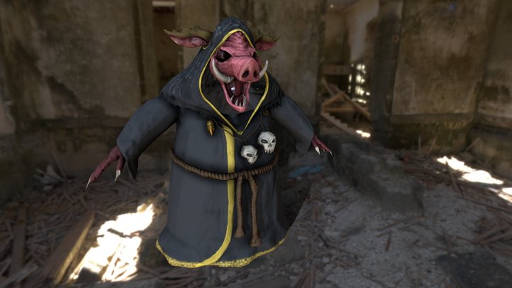 Father Hog - Character Creation Assignment 2 3D Model