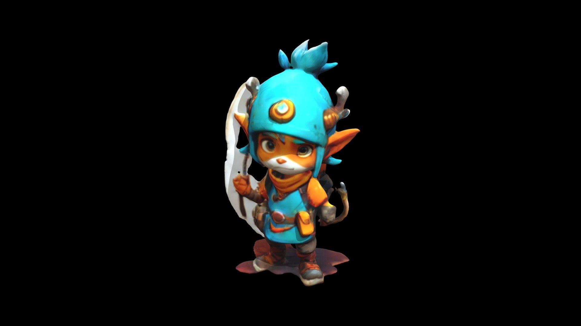 a cartoon character with blue hair and a blue - Download Free 3D model ...