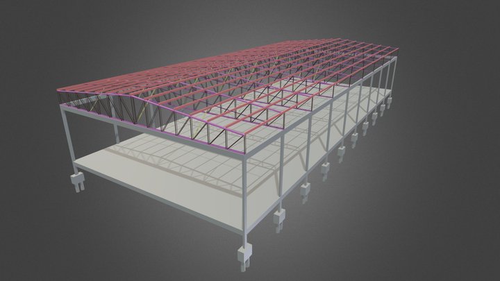 Estrutura Metálica da Cobertura 3D Model