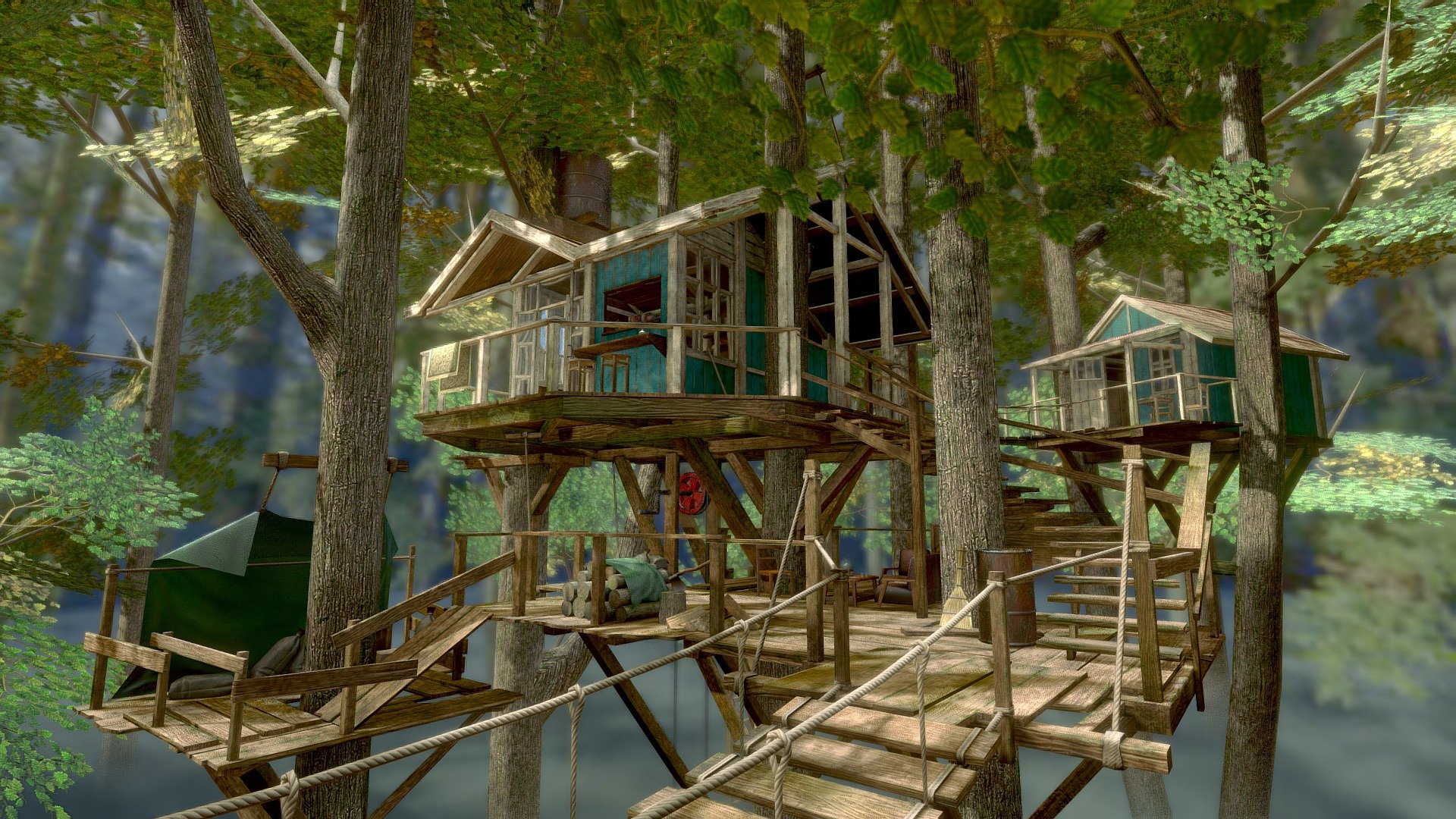 Tree House - Download Free 3D model by Grigorii Ischenko (@grigoriyarx) 494...