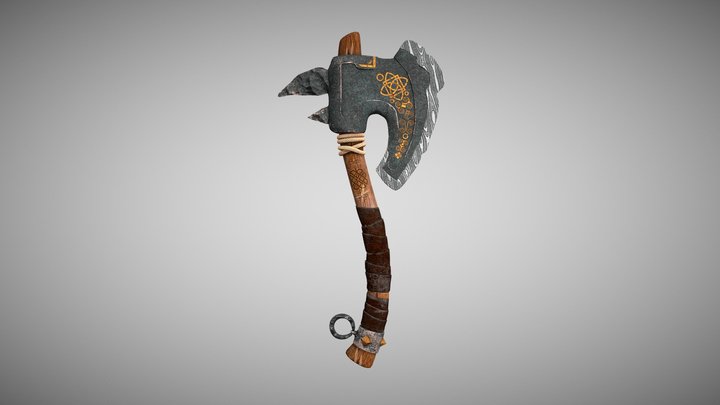 Barbarian Axe 3D Model