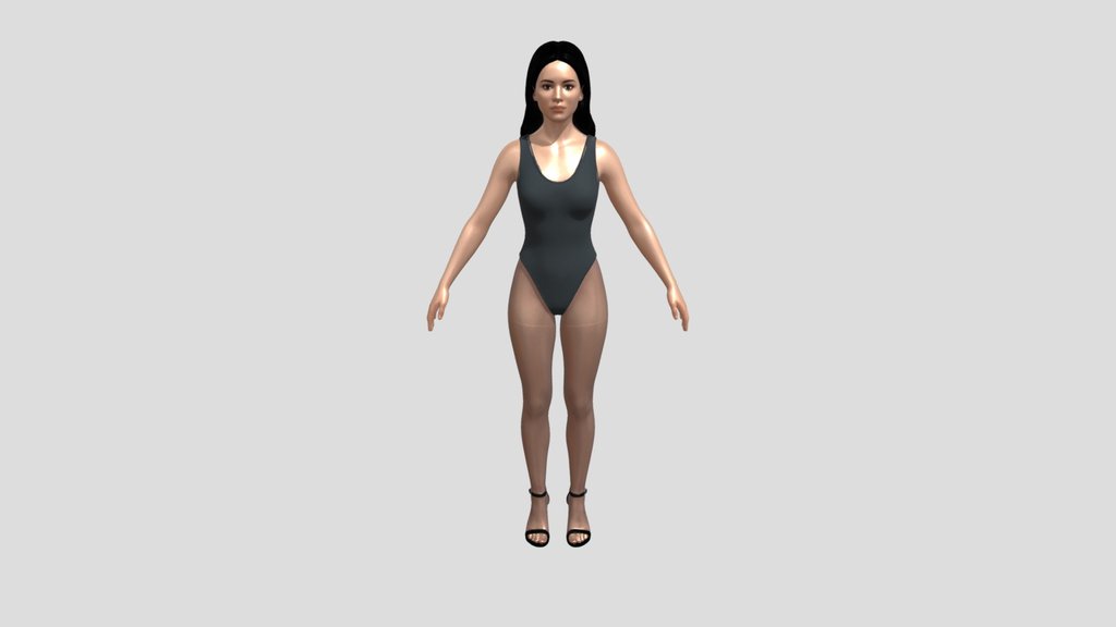 mujer leotardo NEgro