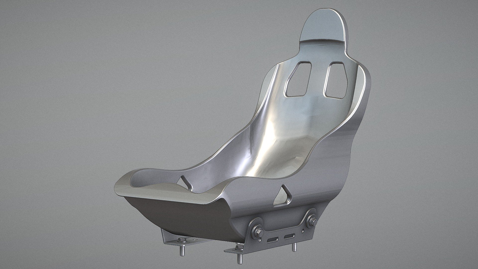 Race Car Bucket Seat with Brackets and Fasteners - 3D model by ...