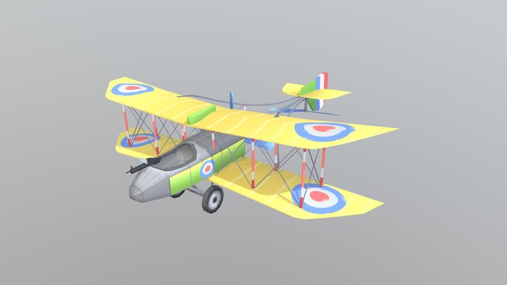Stylized WW1 Airplane 3D Model