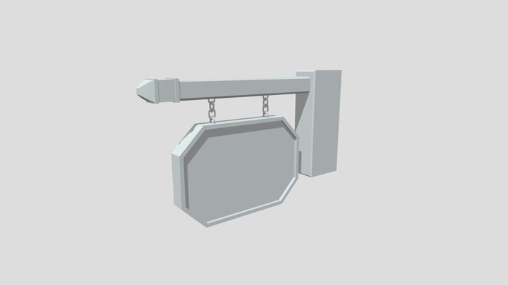 Hanging Cafe Sign 3D Model