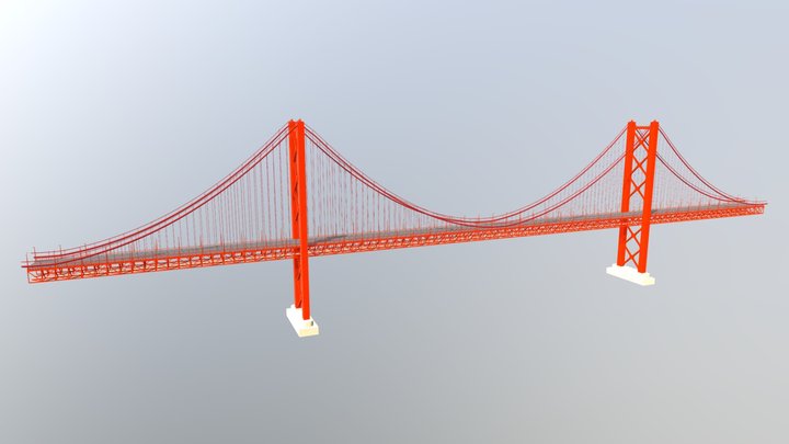 022 - 23 de Abril Bridge in Lisbon 3D Model
