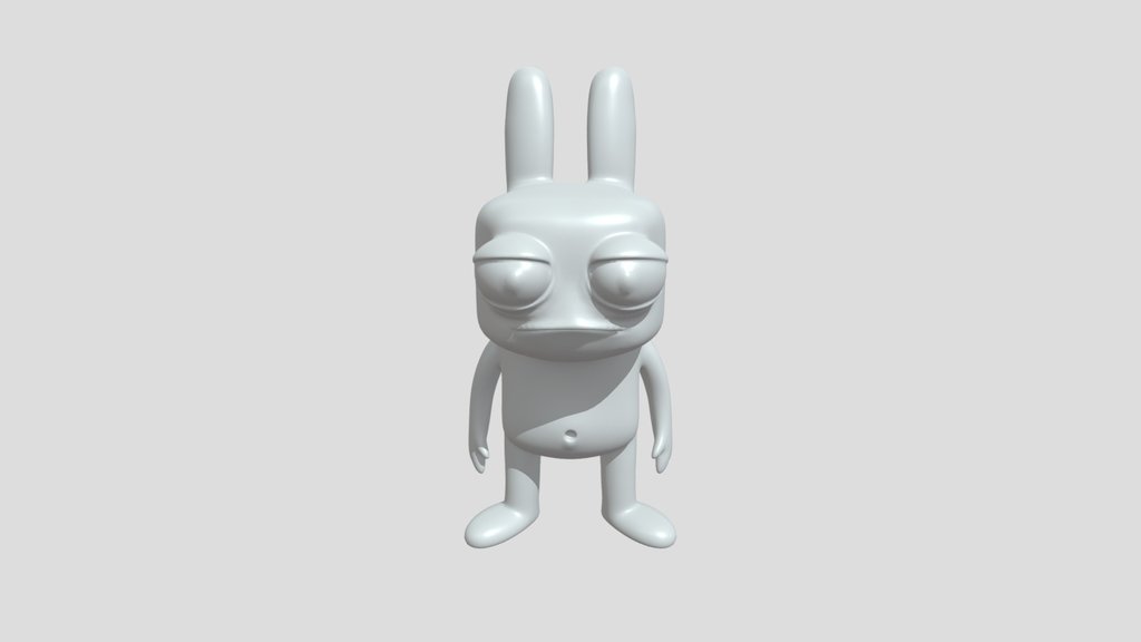 Pink cartoon rabbit character