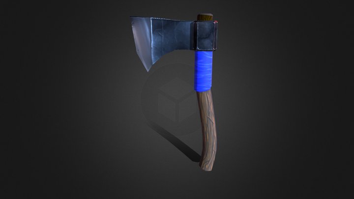 Hand Painted PBR Axe In Maya 3D Model