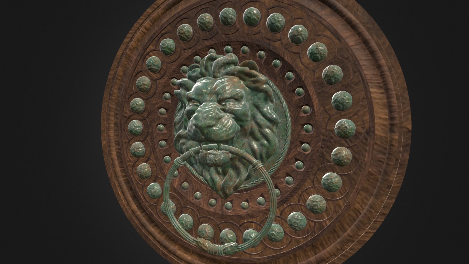 3D model Lion Door Knocker - This is a 3D model of the Lion Door Knocker. The 3D model is about a coin with a person's face on it.