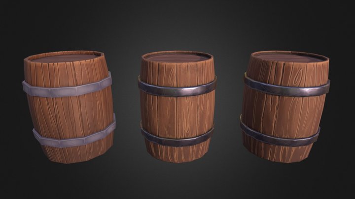 Handpainted barrels 3D Model