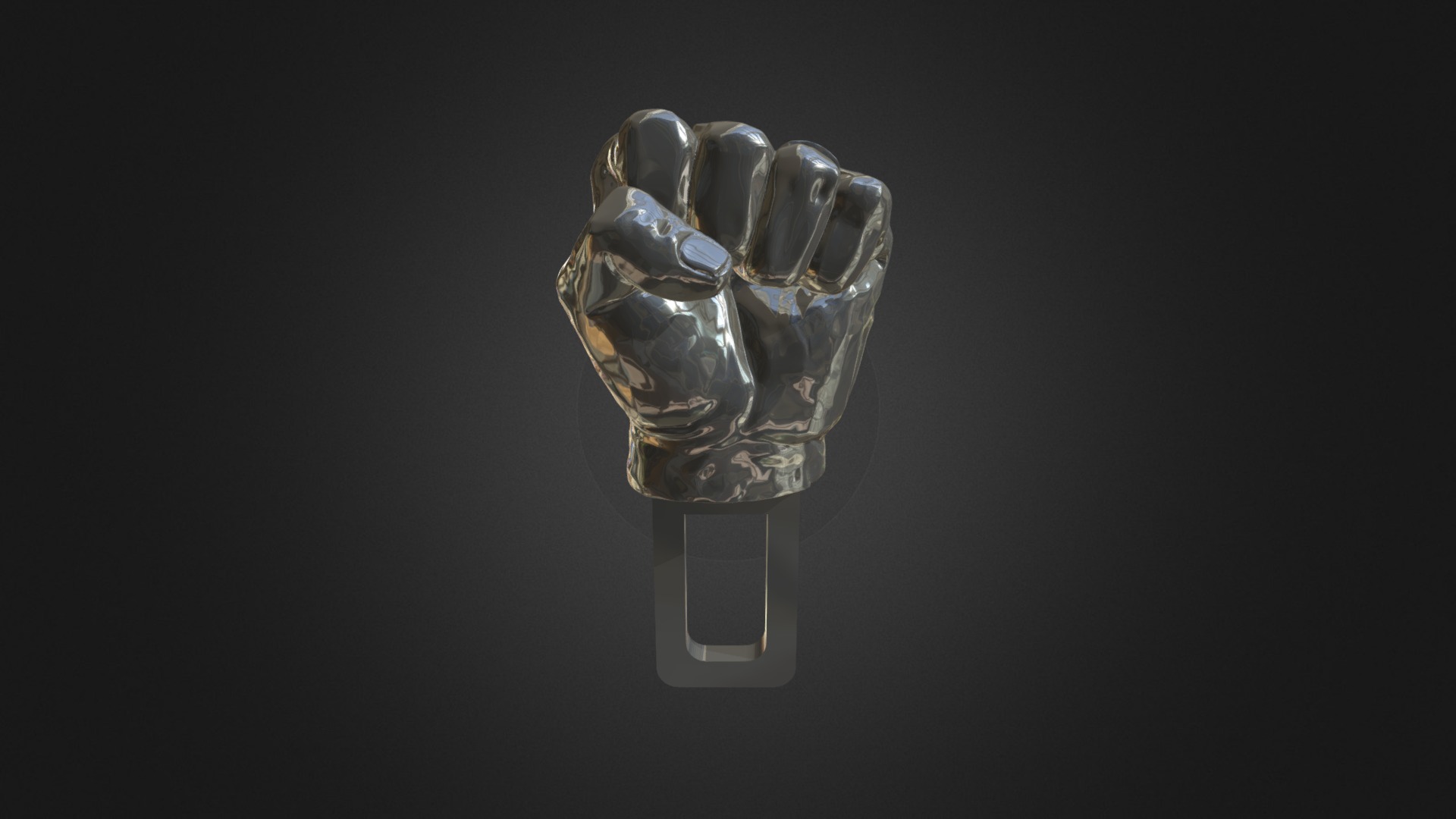 3D model Fist ZIPPER-V2 - This is a 3D model of the Fist ZIPPER-V2. The 3D model is about a diamond ring on a black background.