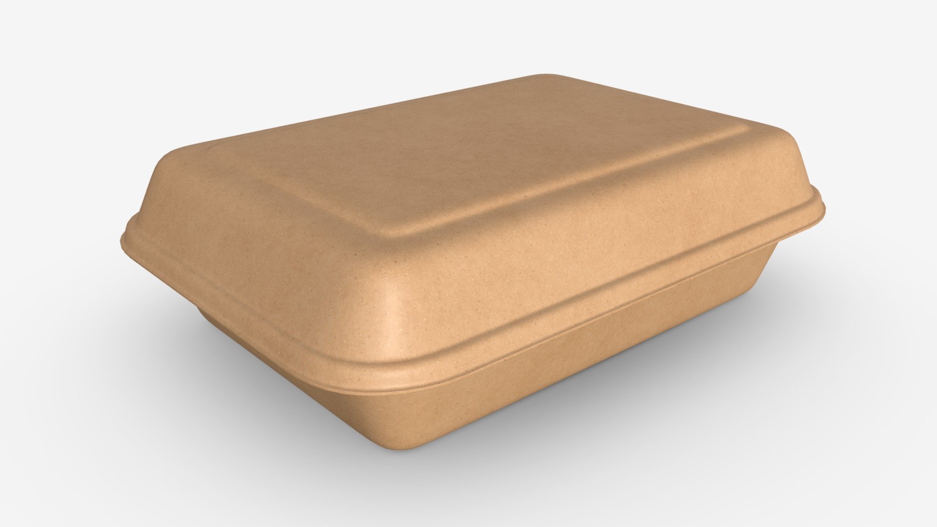 Takeaway lunch cardboard box 01 closed Buy Royalty Free 3D model by