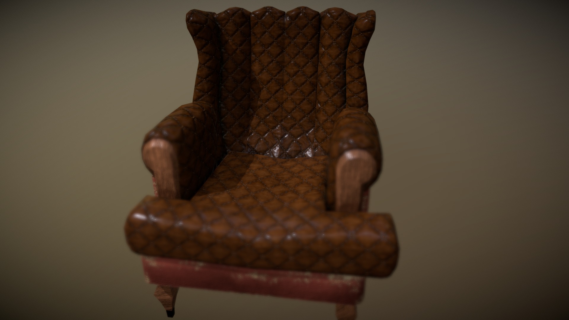 3D model Old Leather chair - This is a 3D model of the Old Leather chair. The 3D model is about a brown clay sculpture.