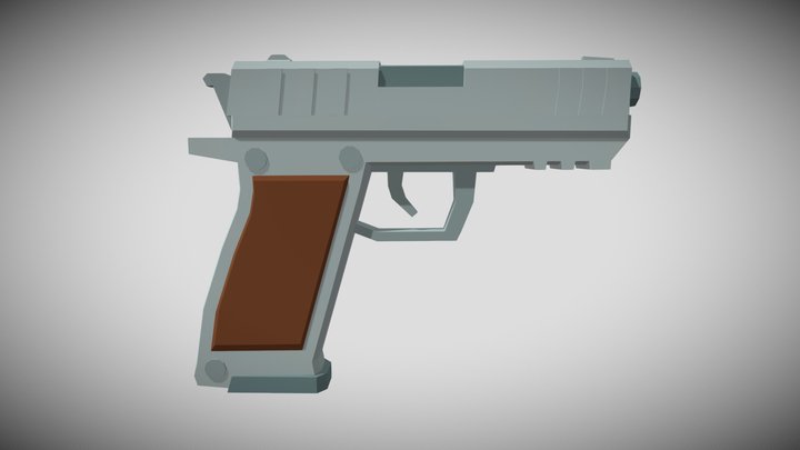 Low poly gun 3D Model