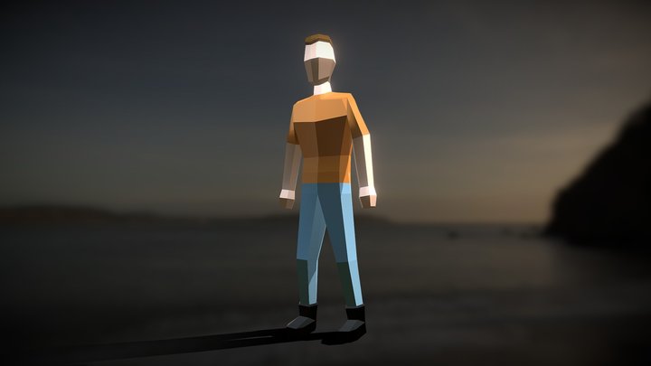 Low Poly Guy + Rigged 3D Model