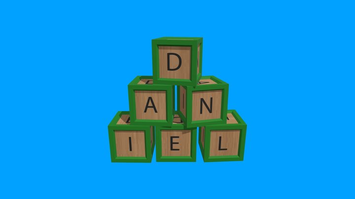 Letter Cube Scene 3D Model