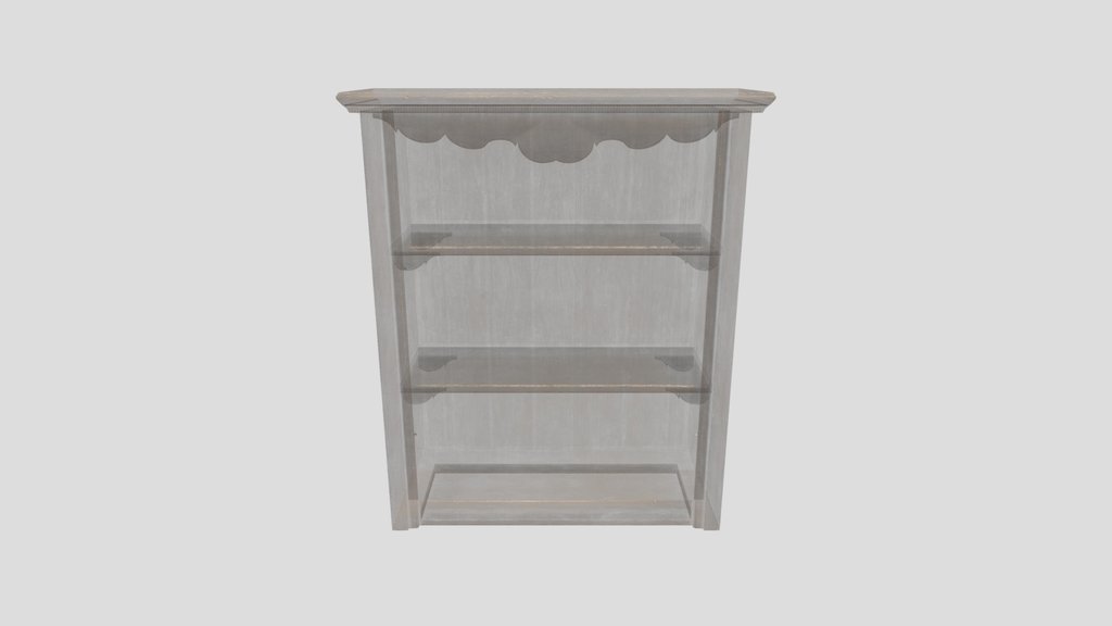 Old Simple Wooden Bookcase Short