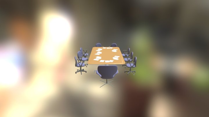 Table Chairs Conference 3D Model