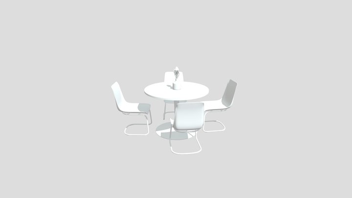 Ikea DOCKSTA TOBIAS Table And 4 Chairs 3D Model