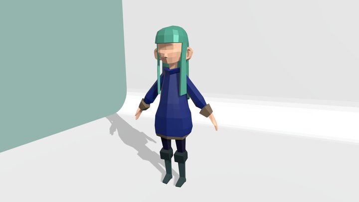 OC Low Poly Girl 3D Model