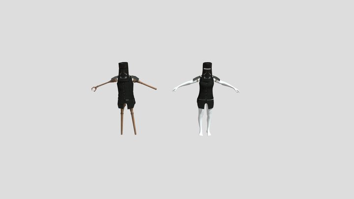 Bucket armour and wooden poles for Kenshi 3D Model