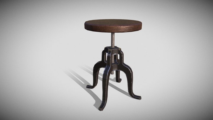 Medical Stool Antique 3D Model