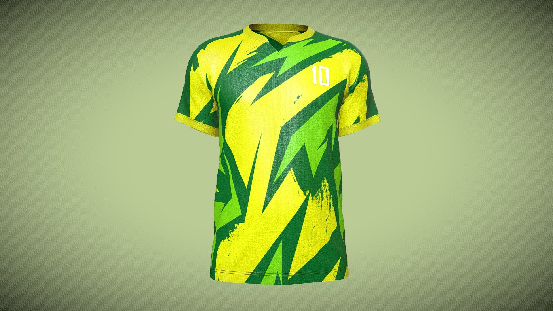 Soccer Multi Color Green And Yellow Jersey - Buy Royalty Free 3D model ...