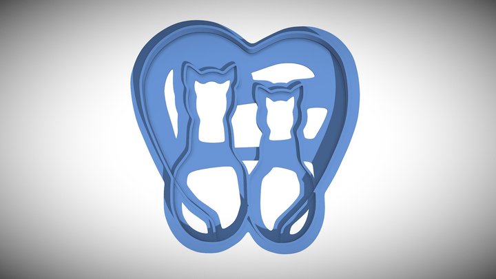 Cats Love Cookie Cutter – Modello 3D gratuito STL
